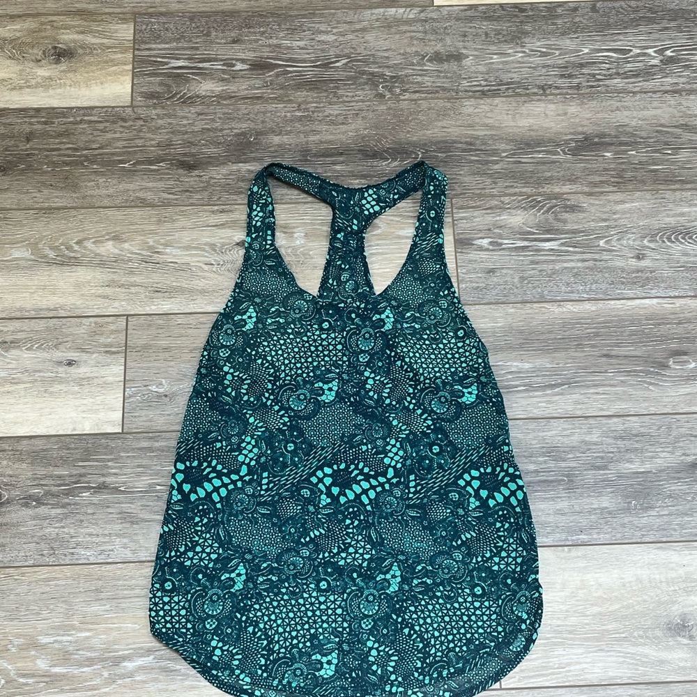 lululemon athletica Teal Patterned Tank Top
